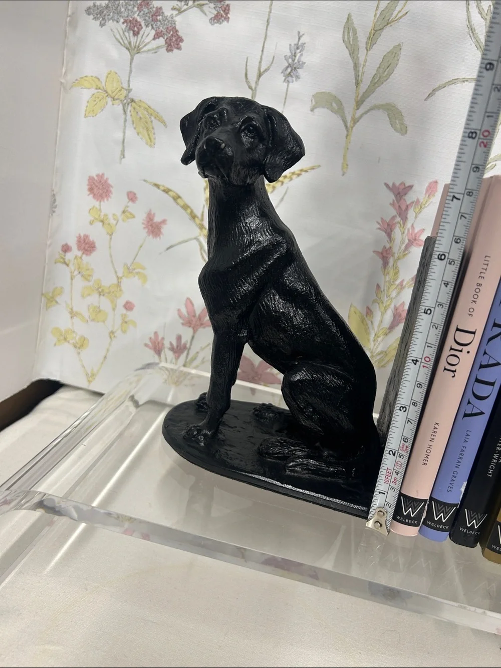 Pottery BarnVTG  Black Cast Iron Labrador Dog Bookend Pair